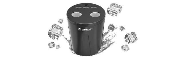 Автомобільний зарядний пристрій Orico Power Cup Car Charger c 3 USB та 2 роз'єми для прикурювача MP-3U2S Чорне